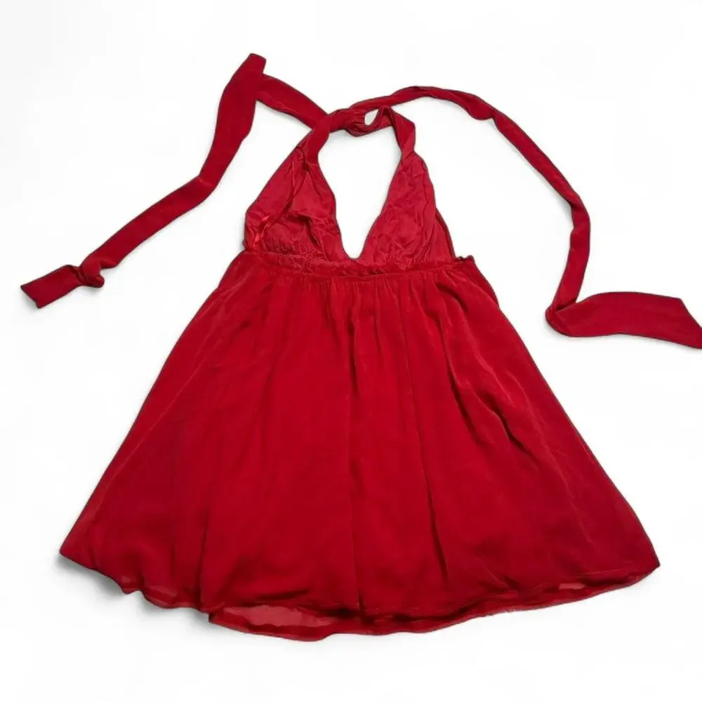 Free People ESME  Mini Red Halter Dress Size Small Party special event dress